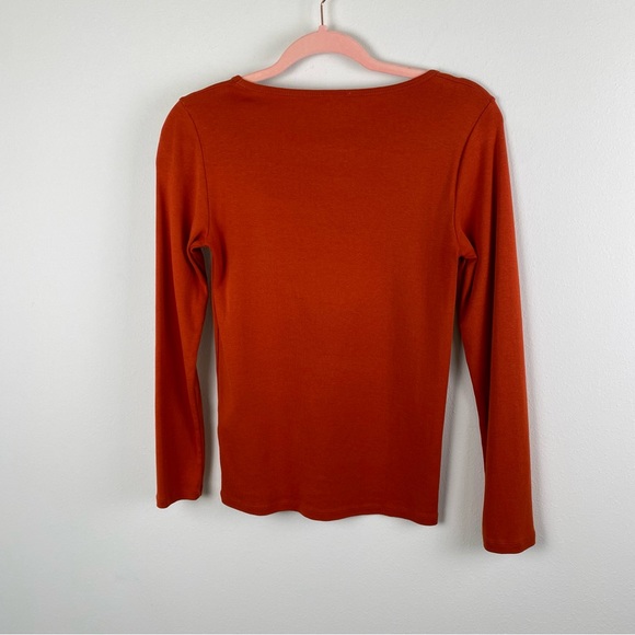 J Crew Long-sleeve fine-rib scoopneck top - Picture 4 of 6